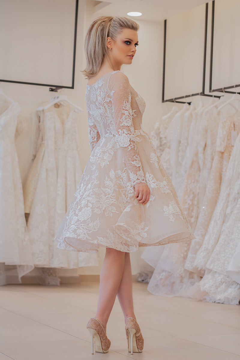 Bridal Midi Dress W08013 SWN